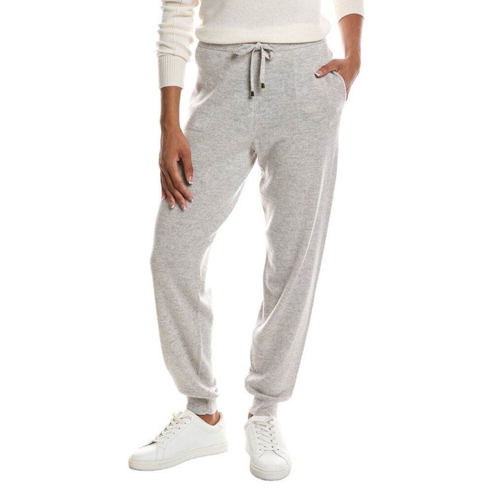 Incashmere Womens  Drawstring Cashmere Jogger Pant, Gray